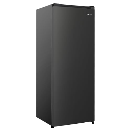 Congélateur armoire – 177L, Congélation 4 étoiles, Ultra silencieux (39 dB), Design en acier noir, Pieds réglables, Porte réversible 540 x 550 x 1440 mm
