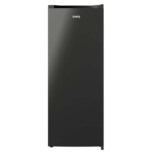 Congélateur armoire – 177L, Congélation 4 étoiles, Ultra silencieux (39 dB), Design en acier noir, Pieds réglables, Porte réversible 540 x 550 x 1440 mm