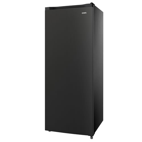 Congélateur armoire – 177L, Congélation 4 étoiles, Ultra silencieux (39 dB), Design en acier noir, Pieds réglables, Porte réversible 540 x 550 x 1440 mm