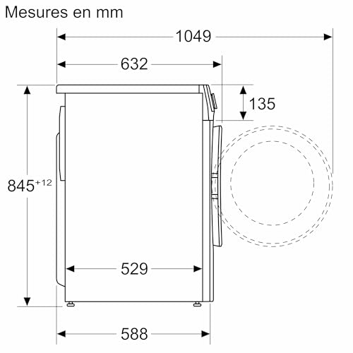 Lave-linge Frontal 9 kg - Classe A - 1400 trs/min - Dosage Automatique - Blanc