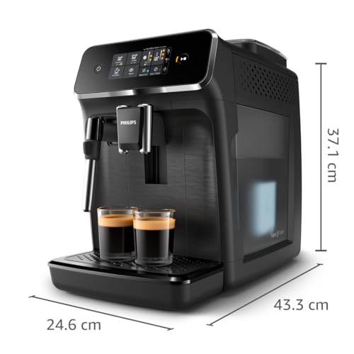 Expresso broyeur Série 2200-2 Cafés, Écran tactile, Mousseur à lait classique, Broyeur céramique, Machine à café à grain Noir mat