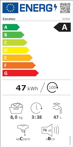Lave Linge Bolero Dresscode 8610 Inverter A; capacité de 8 Kg, 1400 tr/min, Classe A, avec fonction vapeur, moteur Inverter Plus, 15 programmes, optimise le niveau d'eau et le lavage