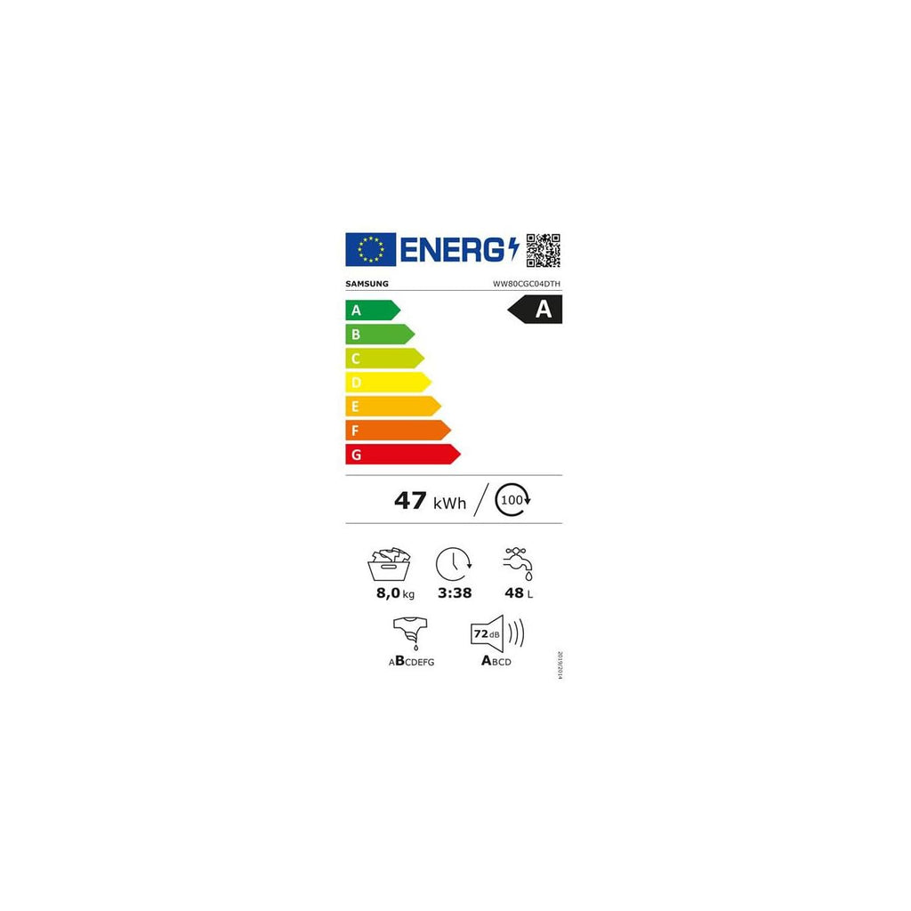 Lave-linge Frontal 8 kg - Classe A - 1400 trs/min - Connecté Wi-Fi - Blanc