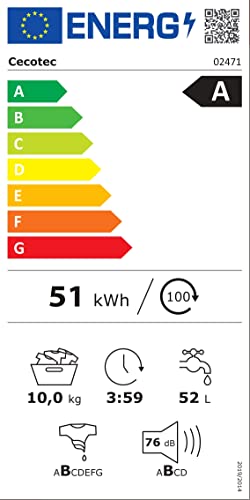 Lave-linge 10Kg Chargement Frontal Bolero Dresscode 10500 Inverter Steel A, 1950W, 1400 rpm, Moteur Inverter Plus, Basse Consommation, 16 Programmes, Lavage Vapeur, Delay Start, Acier