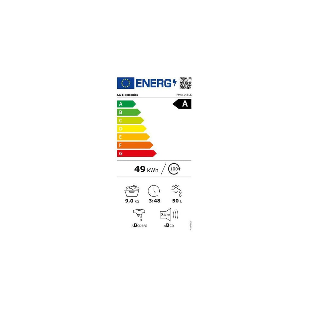 Lave-linge Frontal 9 kg - 1400 trs/min - Moteur Induction Silencieux - Vapeur - Graphite