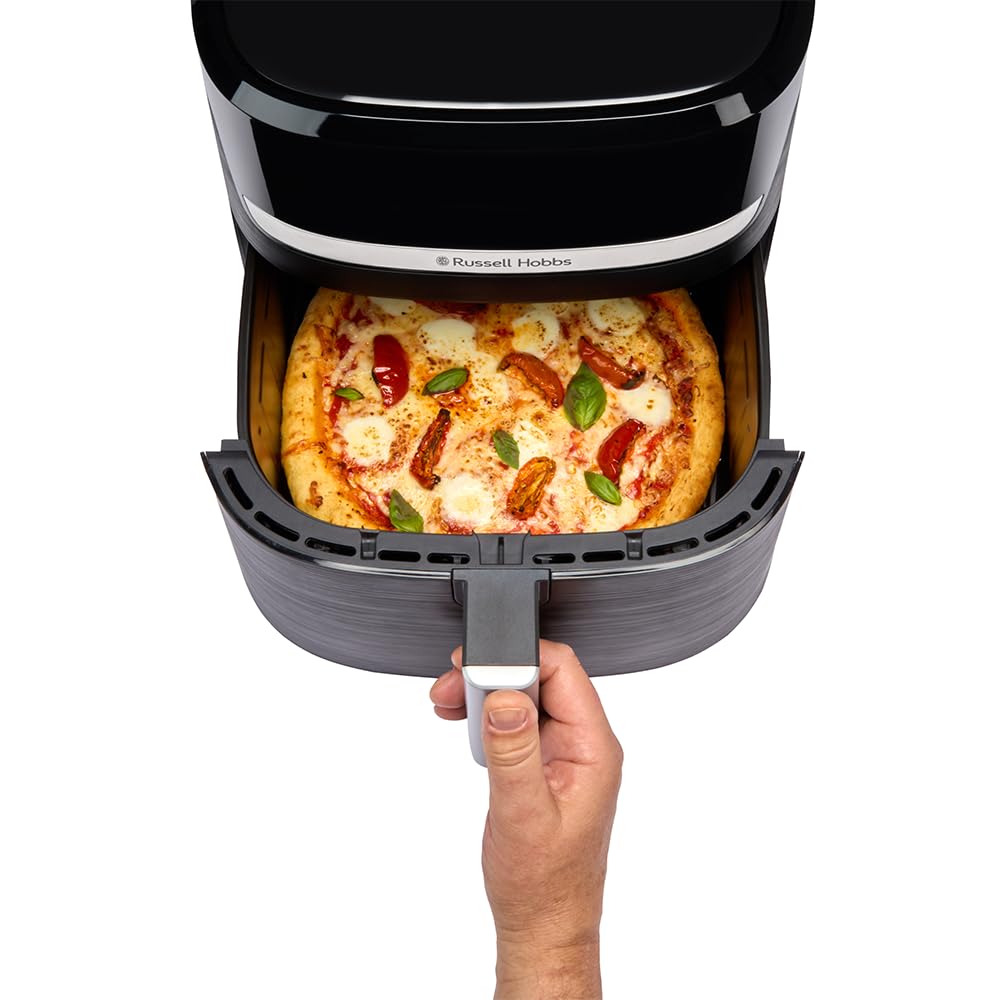 Air Fryer XXL 8,3L Rapid Air (Compact, Silencieux, Pizza Ø 26cm) Friteuse sans huile (9-en-1, Cuit, gril, rôtit et plus, économe, tactile,arrêt auto, compatible lave-vaisselle)