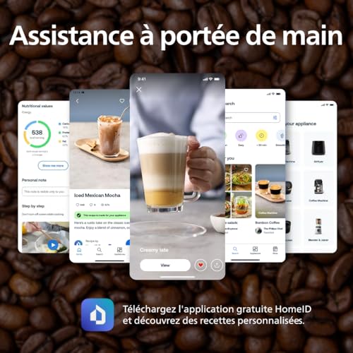 Expresso broyeur Série 2200-2 Cafés, Écran tactile, Mousseur à lait classique, Broyeur céramique, Machine à café à grain Noir mat