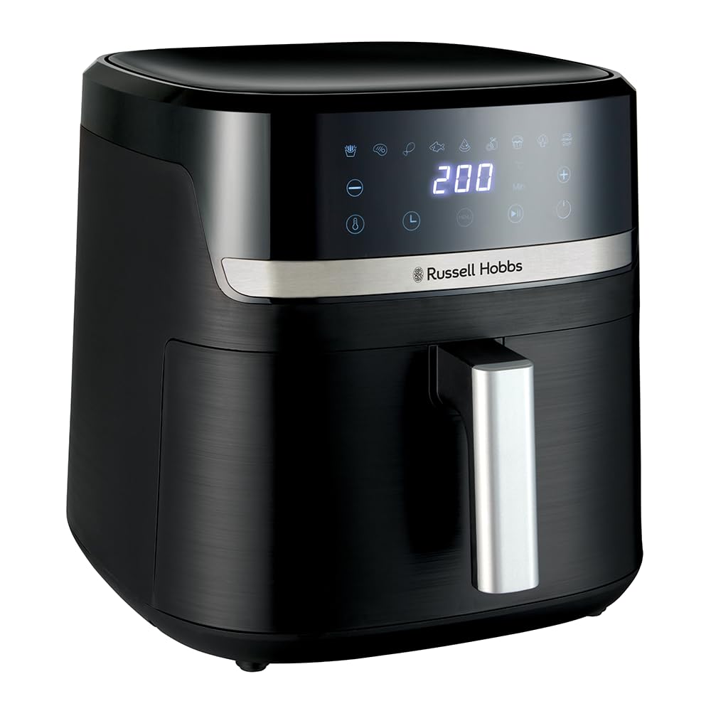 Air Fryer XXL 8,3L Rapid Air (Compact, Silencieux, Pizza Ø 26cm) Friteuse sans huile (9-en-1, Cuit, gril, rôtit et plus, économe, tactile,arrêt auto, compatible lave-vaisselle)