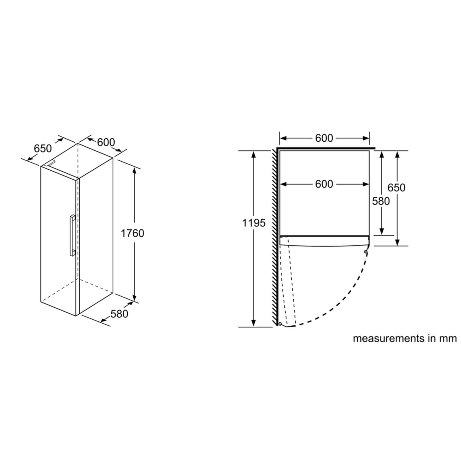 Réfrigérateur Série 4 pose-libre - 324 litres - 176 x 60 cm - Inox