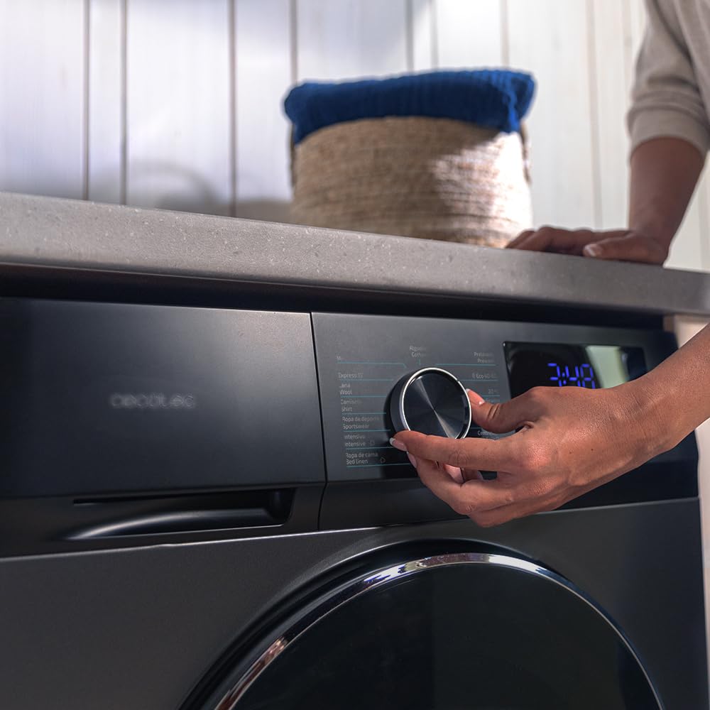 Lave-linge 10Kg Chargement Frontal Bolero Dresscode 10500 Inverter Steel A, 1950W, 1400 rpm, Moteur Inverter Plus, Basse Consommation, 16 Programmes, Lavage Vapeur, Delay Start, Acier