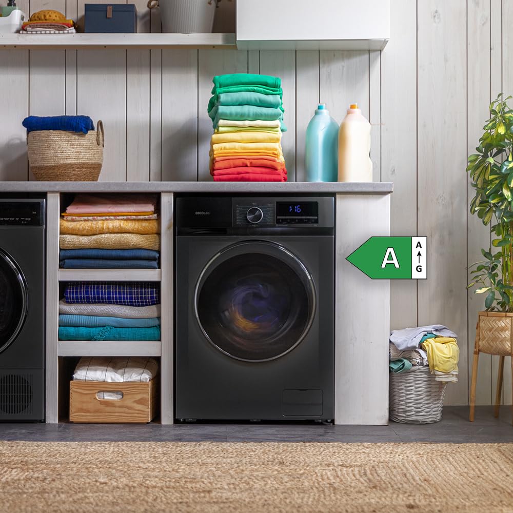 Lave-linge 10Kg Chargement Frontal Bolero Dresscode 10500 Inverter Steel A, 1950W, 1400 rpm, Moteur Inverter Plus, Basse Consommation, 16 Programmes, Lavage Vapeur, Delay Start, Acier