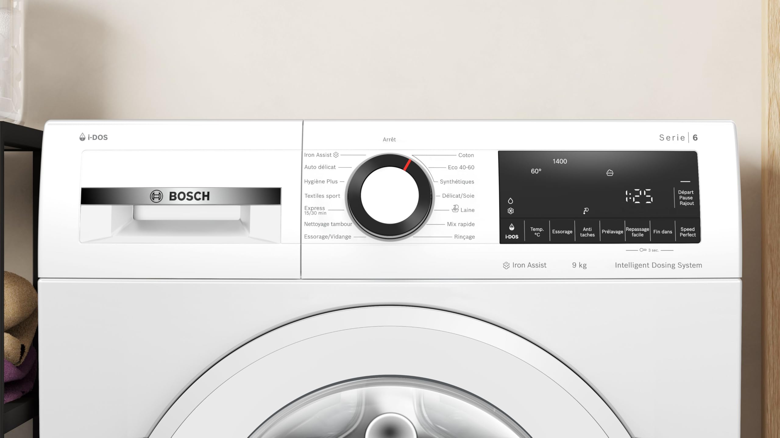 Lave-linge Série 6 Pose-libre, 9 kg, 1400 trs/min, Blanc