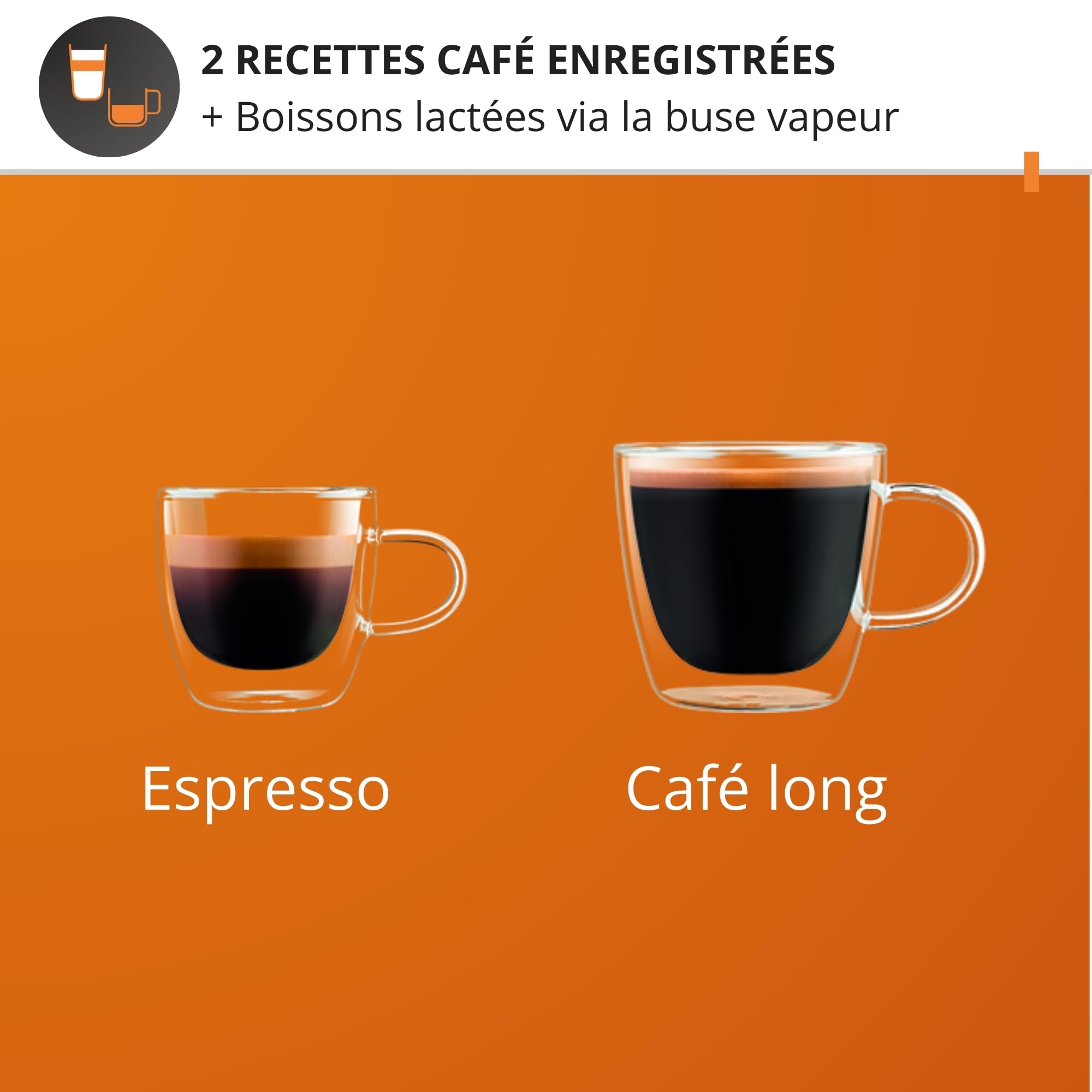 Machine à café grain, machine expresso, 2 tasses en simultané, Nettoyage automatique, Buse vapeur pour Cappuccino, Cafetière espresso, Essential noire