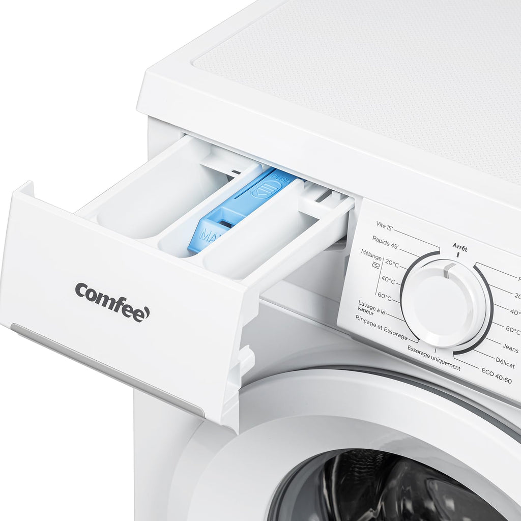 Lave-linge frontal 8KG, Classe énergétique A, Moteur BLDC 1400 tr-min, 15 Programmes, Prélavage, Blanc [Classe énergétique A]