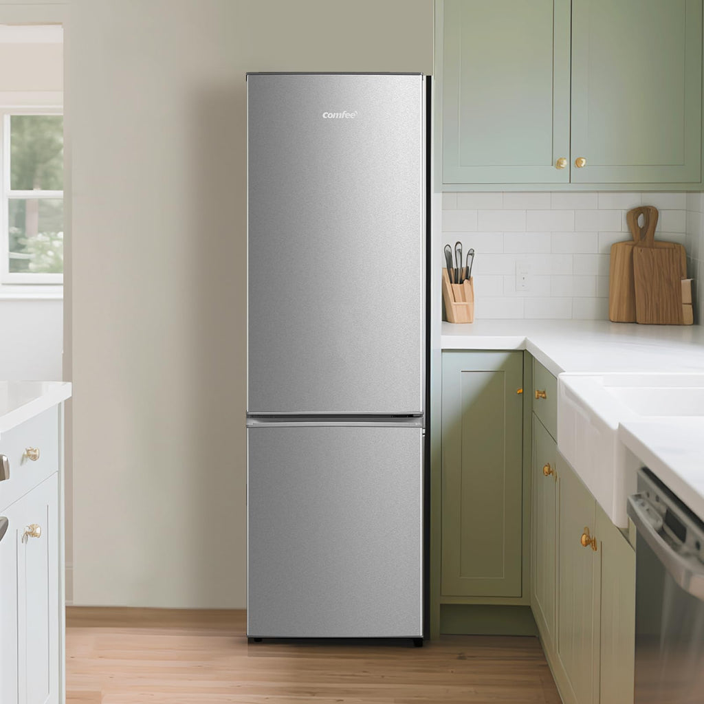 Réfrigérateur combiné 262L pour la maison - Grande capacité au quotidien - Technologie Low Frost - Silencieux (39 dB) - Acier inoxydable