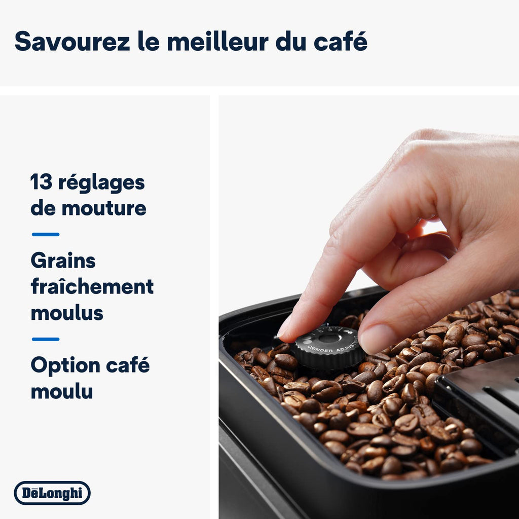 Magnifica Evo, Machine à Café et Cappucino avec Broyeur à Grains, Noir