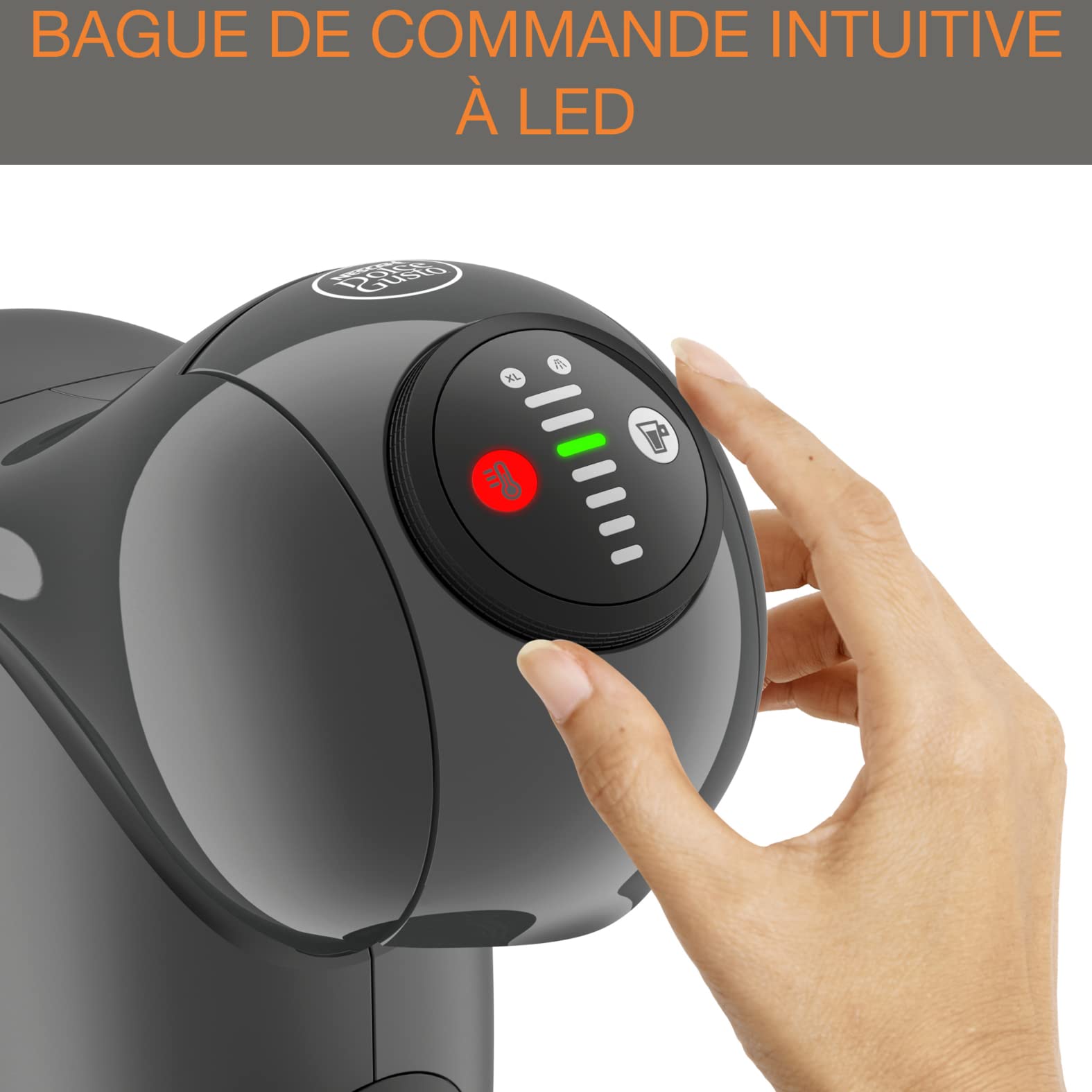 Dolce Gusto Machine à café dosettes multi-boissons, 0,8 L, Taille des boissons ajustable, Machine à espresso, Cafetière compacte, Arrêt automatique, Genio S