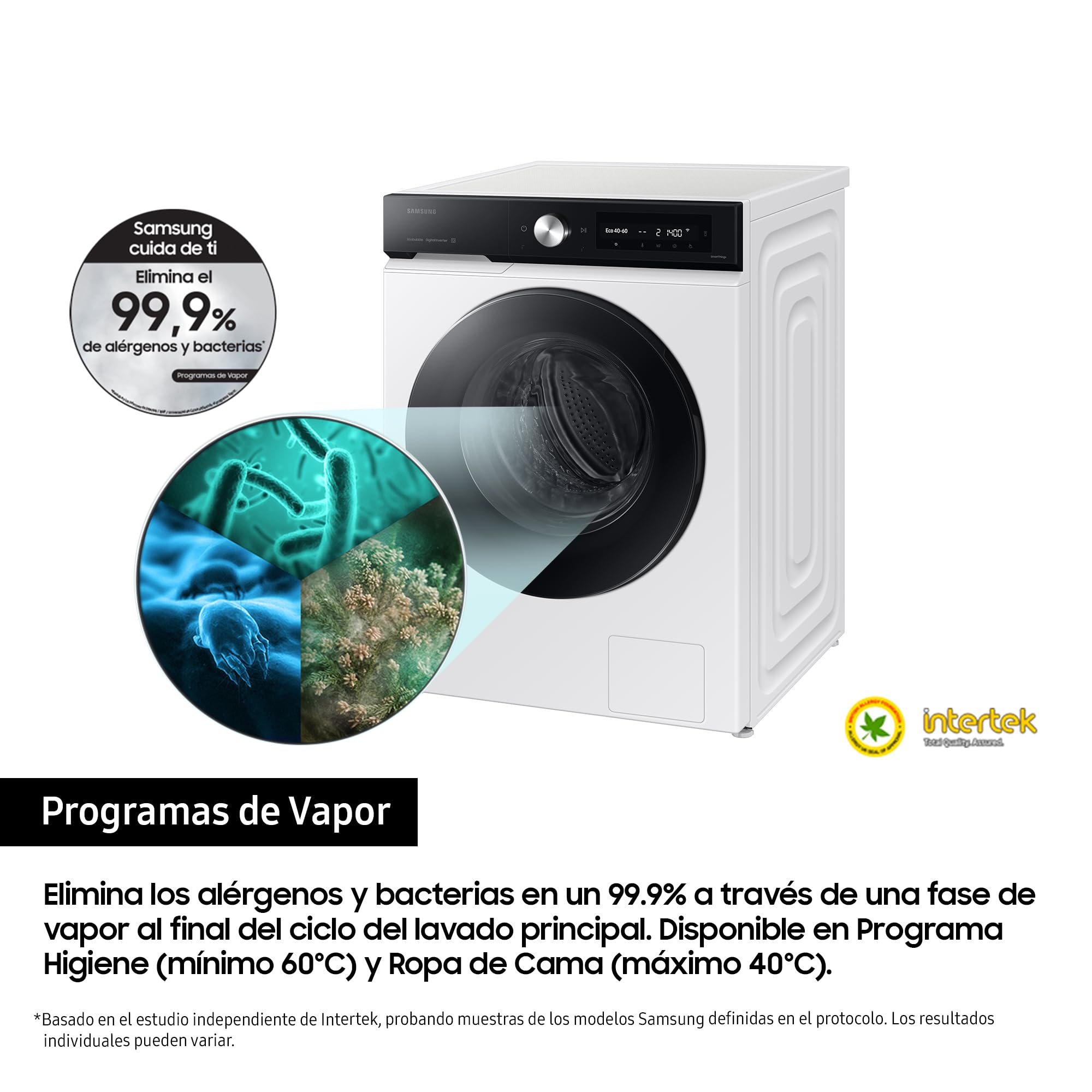 Lave-linge Frontal 9 kg - Classe A - 1400 trs/min - Dosage Automatique & Vapeur - Blanc