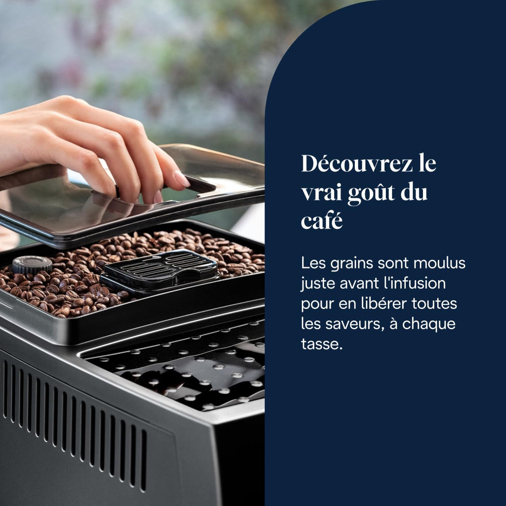 Magnifica S - Perfetto Machine à Café Automatique avec Mousseur à Lait Manuel, Machine à Espresso et Cappuccino, Panneau de Commande avec Boutons, Noir