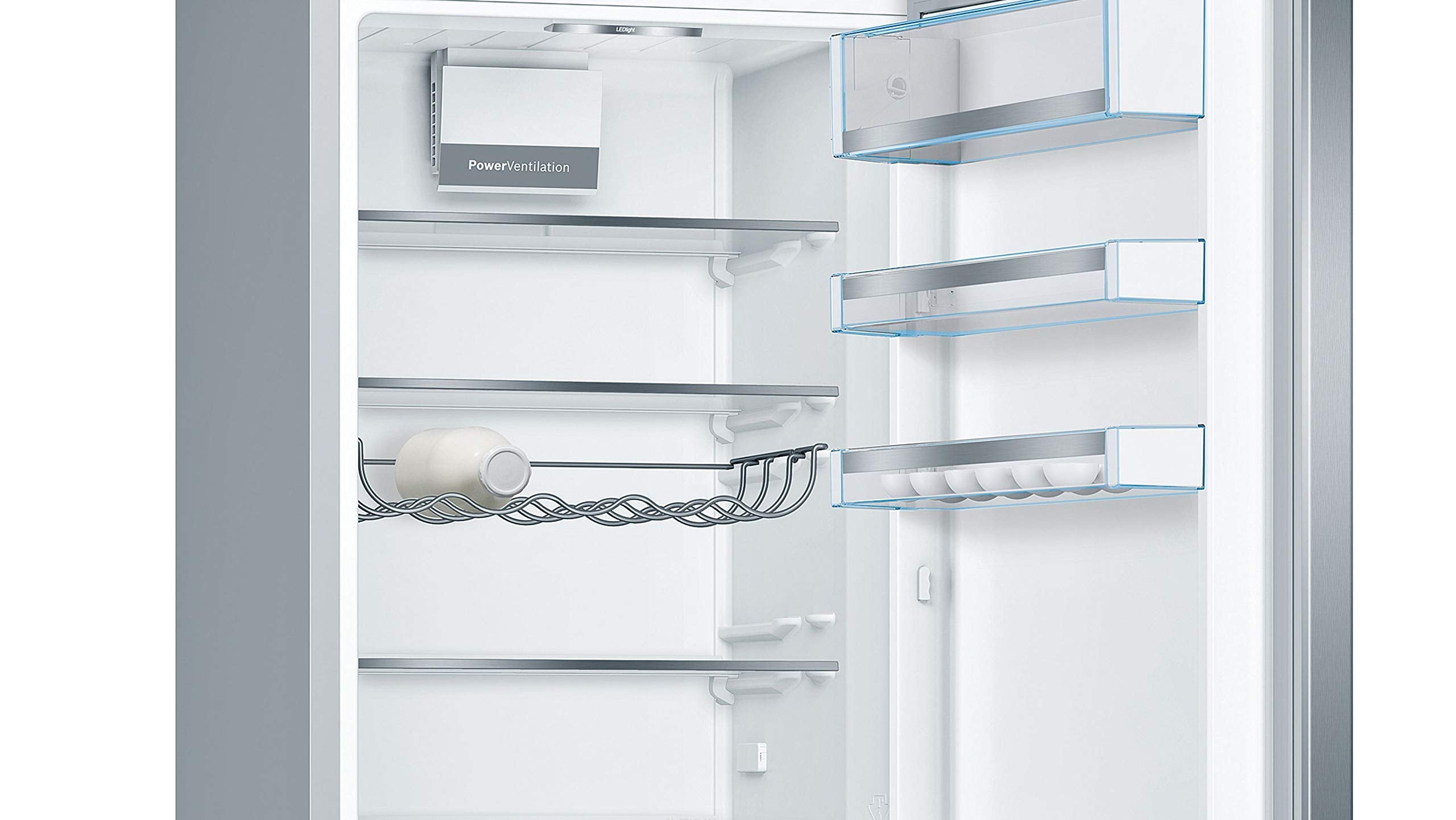 Réfrigérateur Série 6 combiné pose-libre, 201 x 60 cm, Inox anti trace de doigts