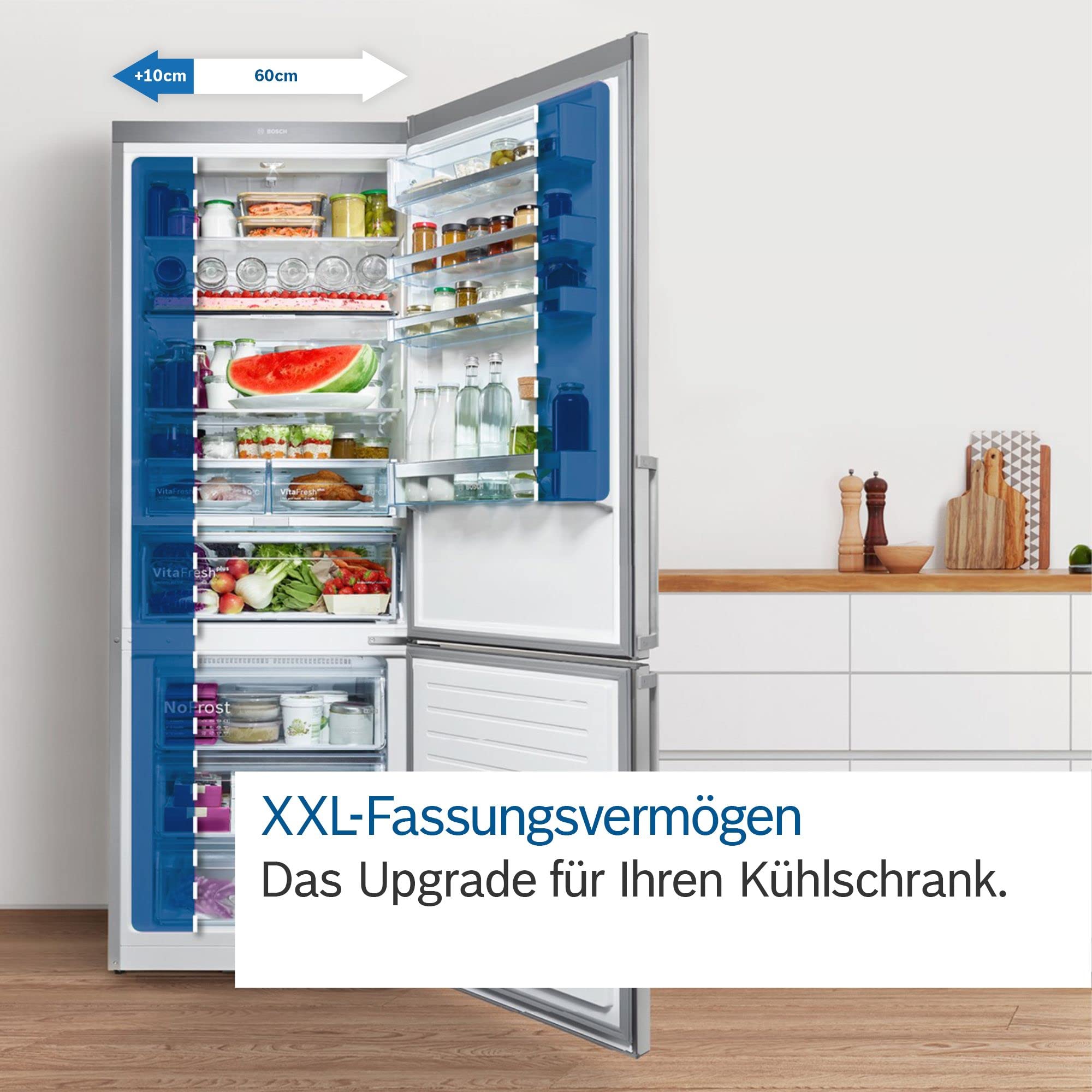 Réfrigérateur Série 4 avec congélateur - 203 x 70 cm - Réfrigérateur 313 l + 127 congélateur - VitaFresh XXL - Éclairage LED uniforme