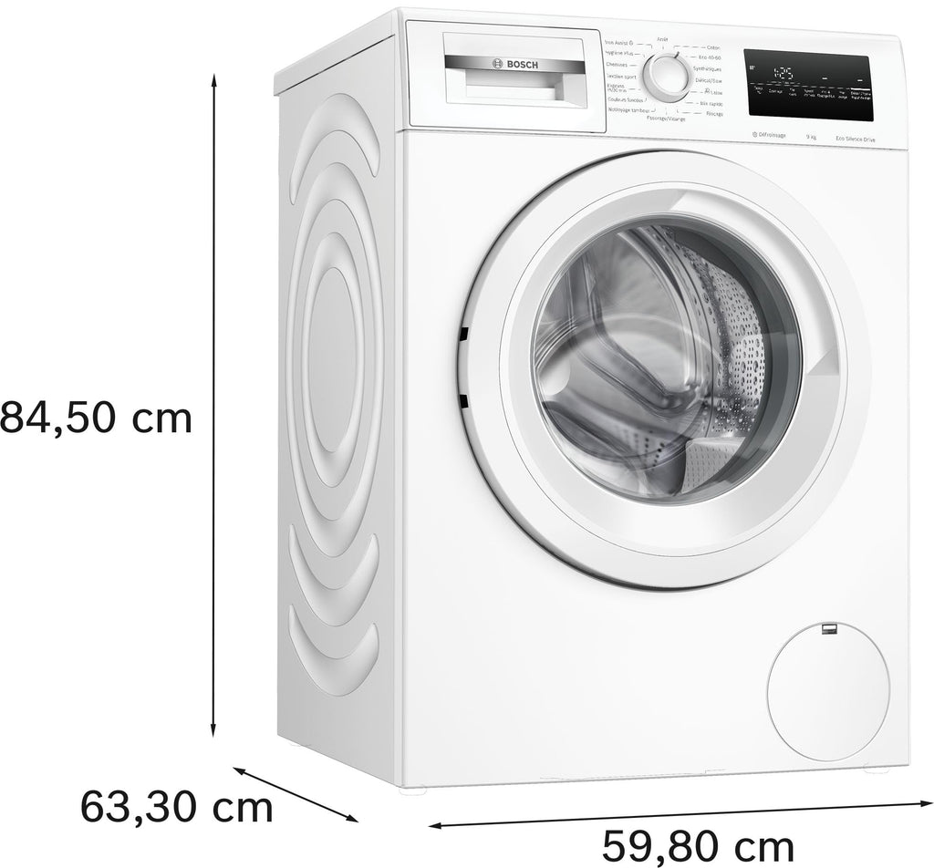 Lave linge hublot, Série 4, 9 kg, 1400 trs/min, Blanc
