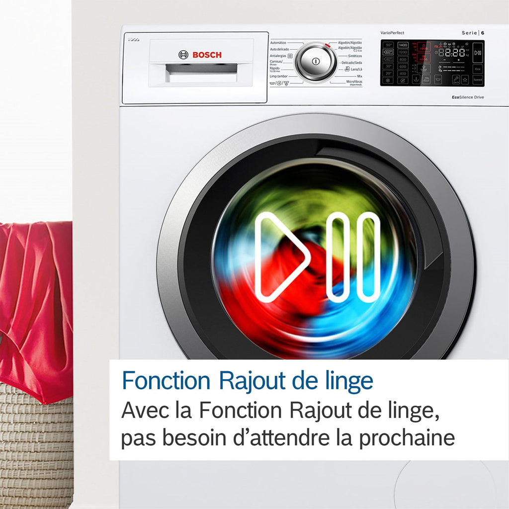 Lave-linge Série 6 Pose-libre, 9 kg, 1400 trs/min, Blanc