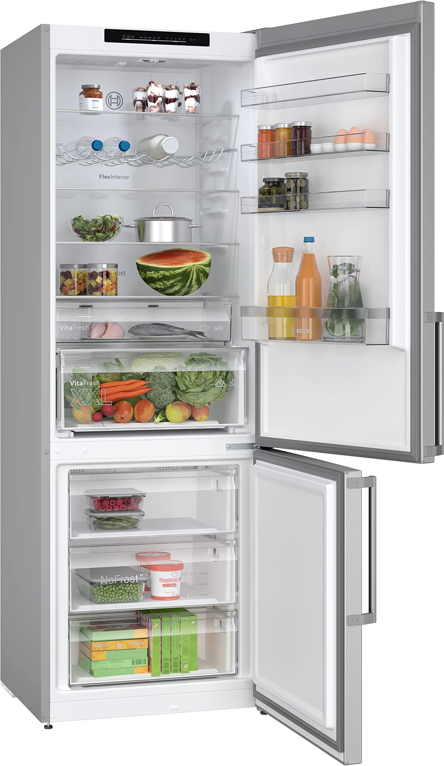 Réfrigérateur Série 4 avec congélateur - 203 x 70 cm - Réfrigérateur 313 l + 127 congélateur - VitaFresh XXL - Éclairage LED uniforme