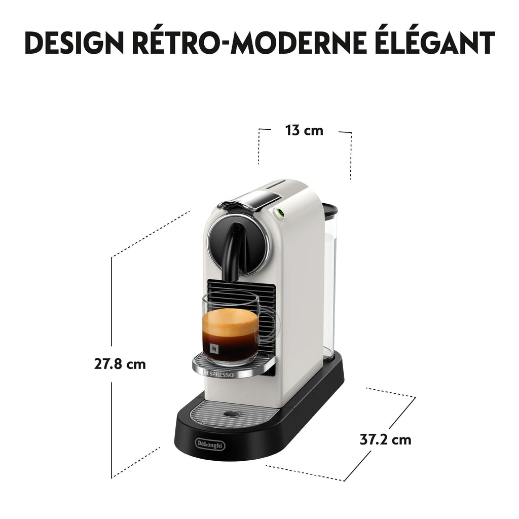 CitiZ EN167.W, Machine à Café en Capsules, Machine à Café pour une Tasse, Design Compact, Pression 19 Bar, 2 Tailles de Tasses, Ensemble de Bienvenue Inclus, Blanc