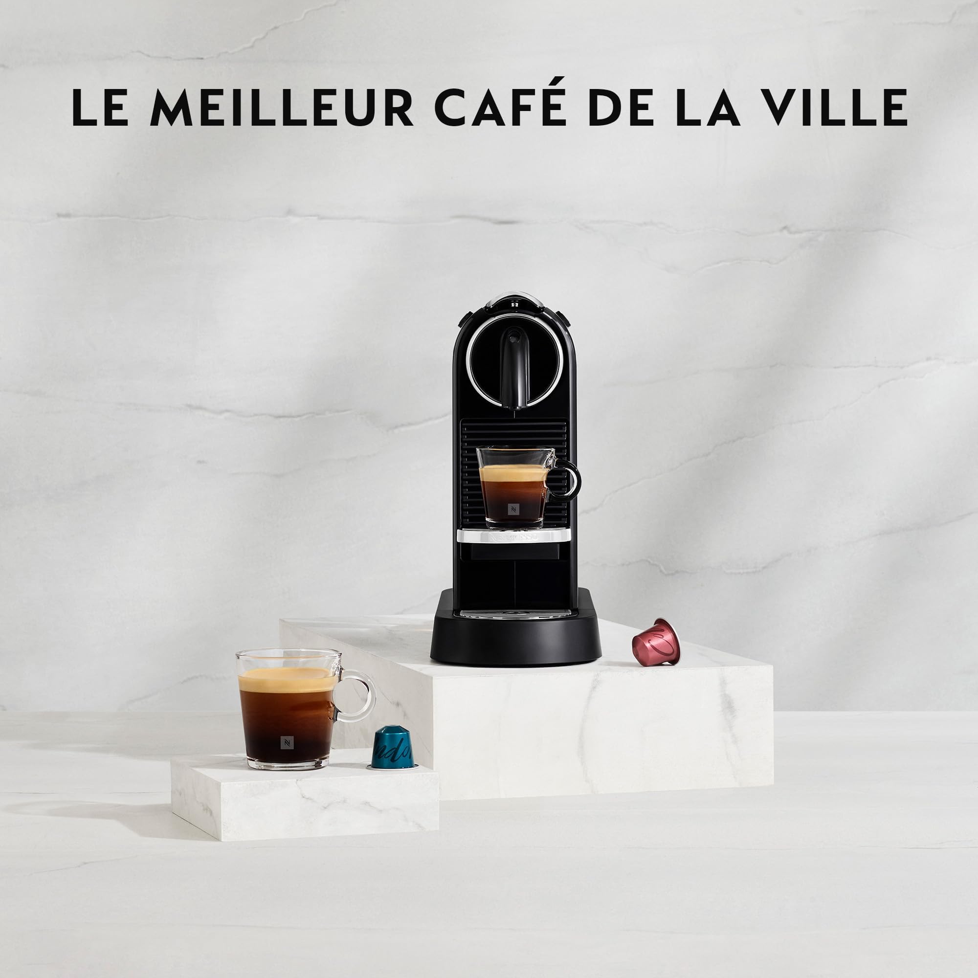 CitiZ EN167.W, Machine à Café en Capsules, Machine à Café pour une Tasse, Design Compact, Pression 19 Bar, 2 Tailles de Tasses, Ensemble de Bienvenue Inclus, Blanc