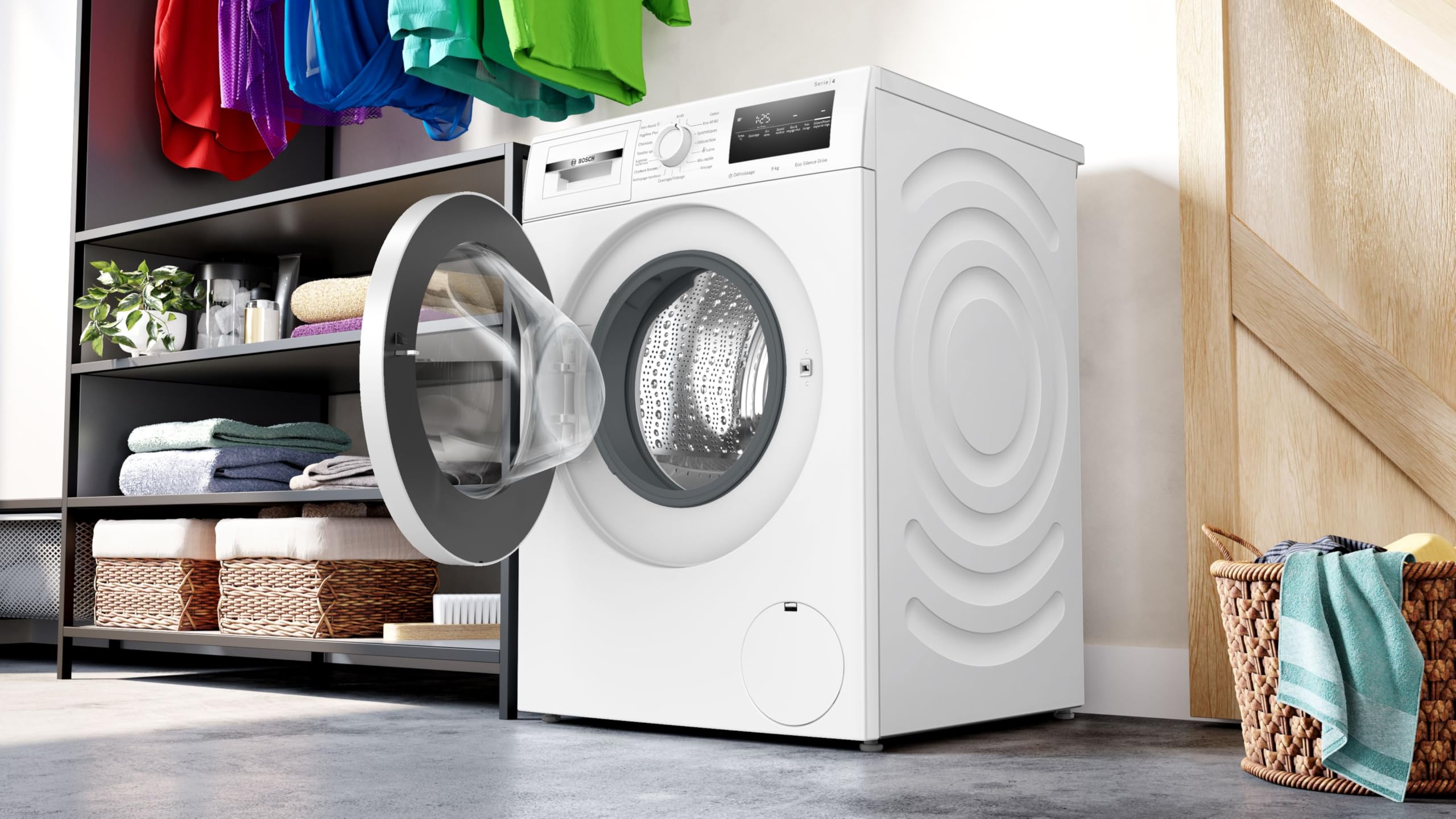 Lave linge hublot, Série 4, 9 kg, 1400 trs/min, Blanc