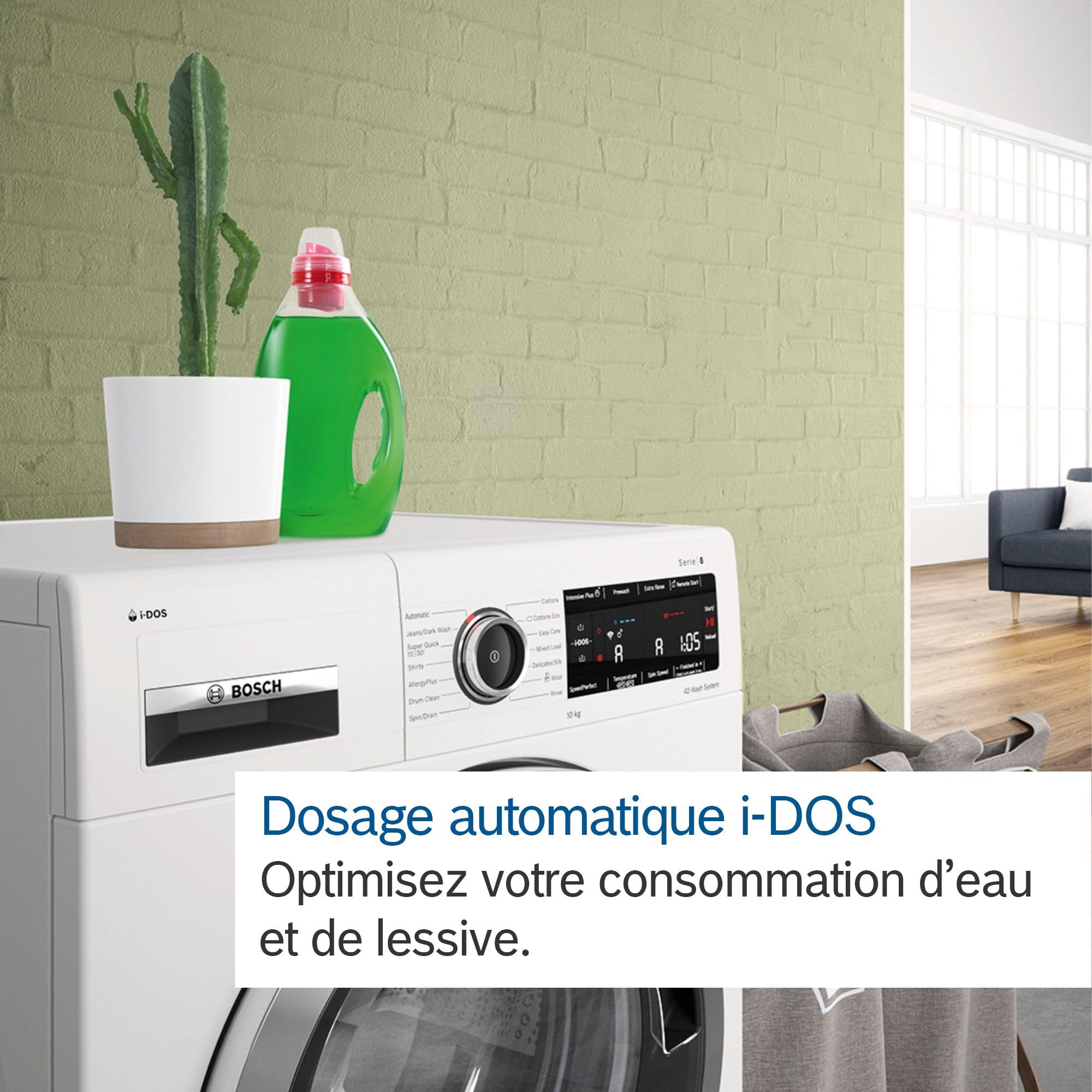 Lave-linge Frontal 9 kg - Classe A - 1400 trs/min - Dosage Automatique - Blanc