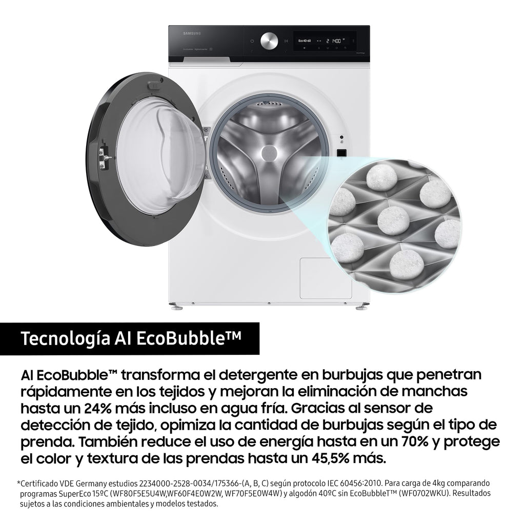 Lave-linge Frontal 9 kg - Classe A - 1400 trs/min - Dosage Automatique & Vapeur - Blanc