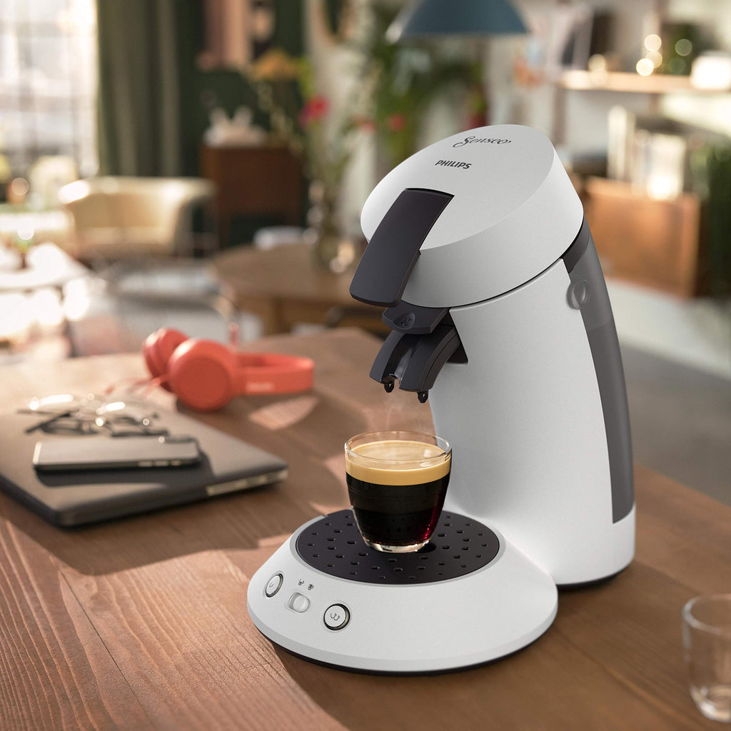 Original Plus Machine à Dosettes, Blanche, Sélecteur d'Intensité, Technologie Coffee Boost, Fabriquée avec du Plastique Recyclé