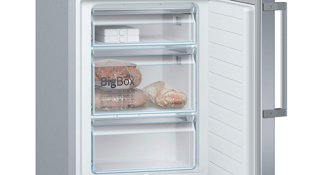 Réfrigérateur Série 6 combiné pose-libre, 201 x 60 cm, Inox anti trace de doigts