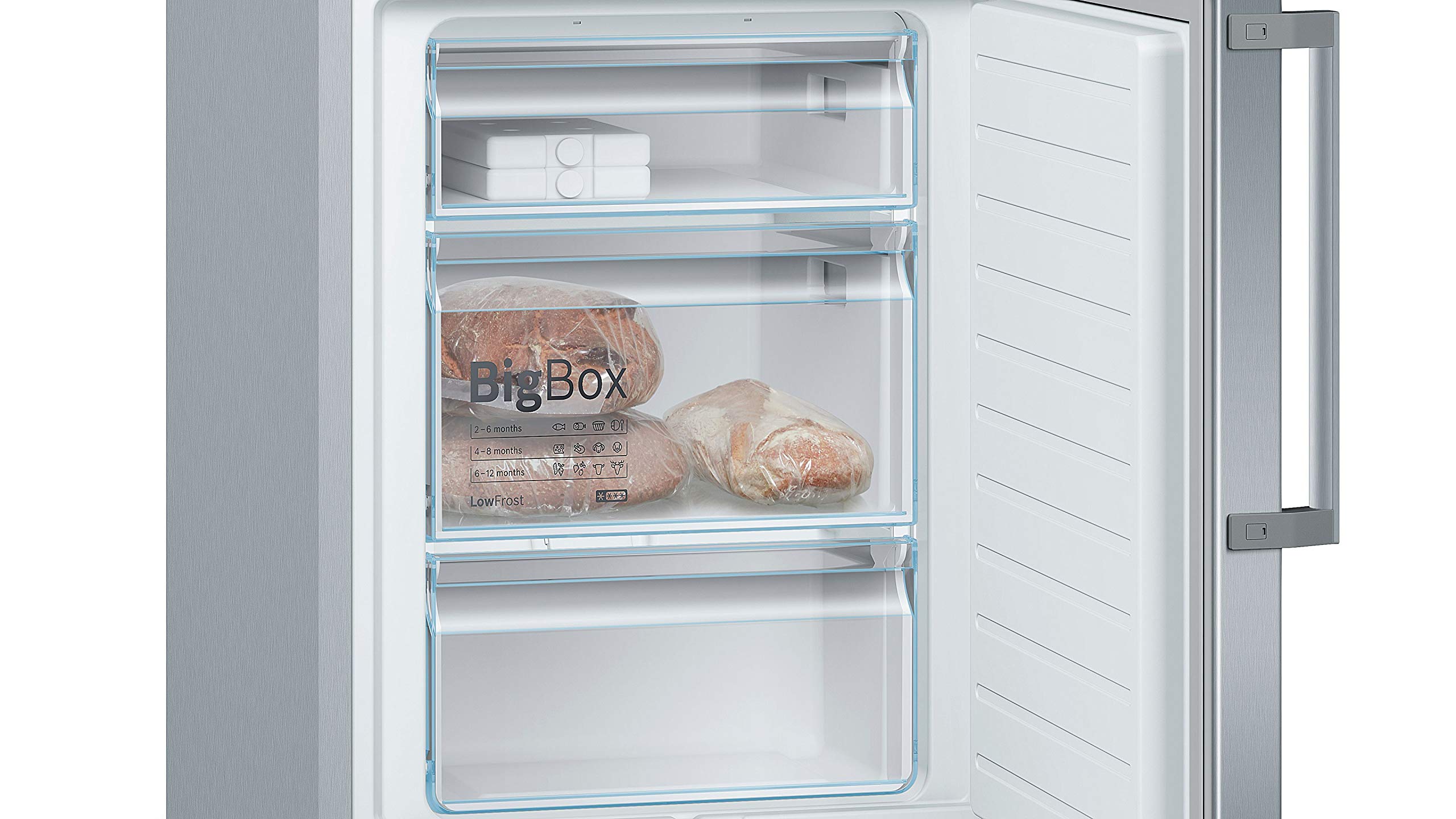 Réfrigérateur Série 6 combiné pose-libre, 201 x 60 cm, Inox anti trace de doigts