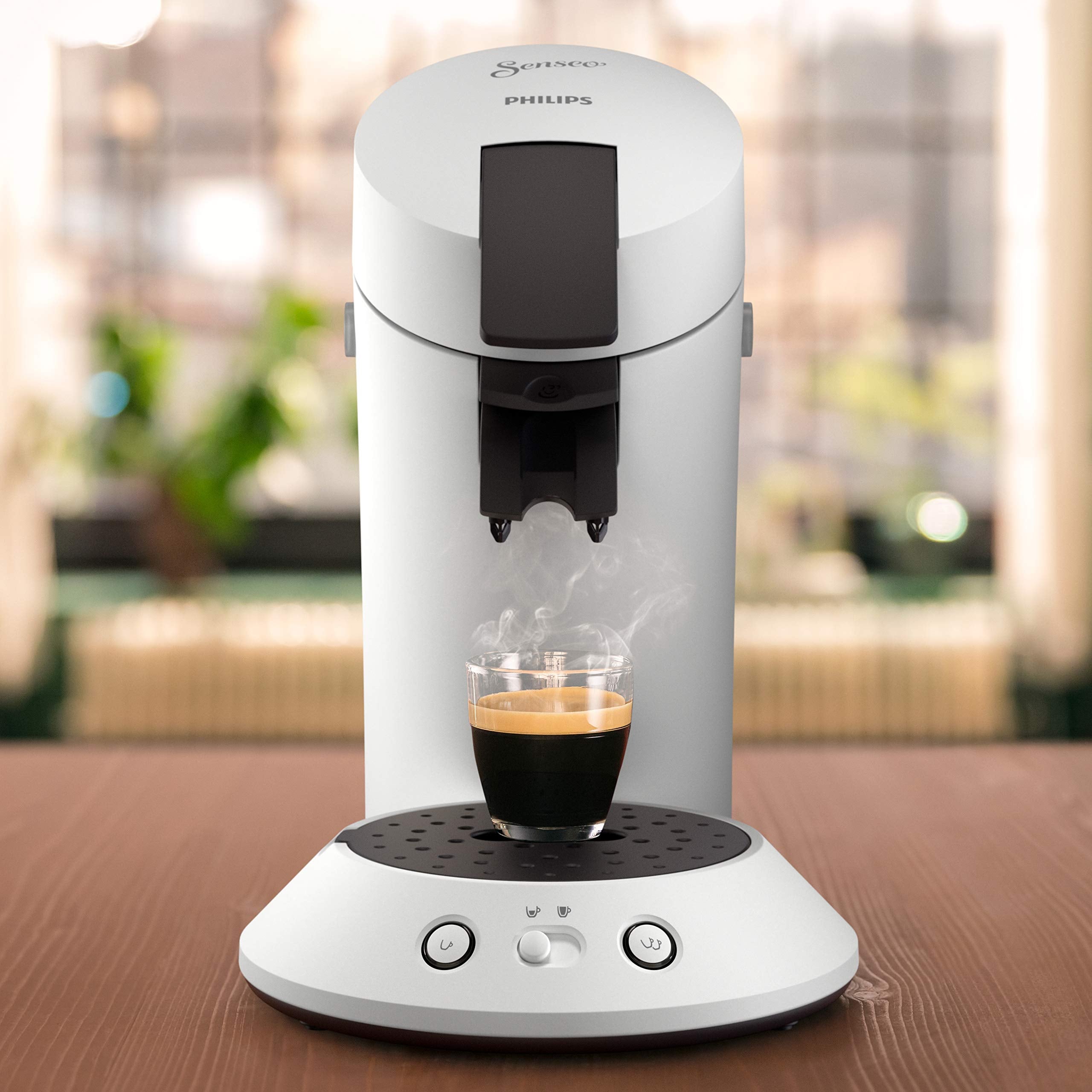 Original Plus Machine à Dosettes, Blanche, Sélecteur d'Intensité, Technologie Coffee Boost, Fabriquée avec du Plastique Recyclé