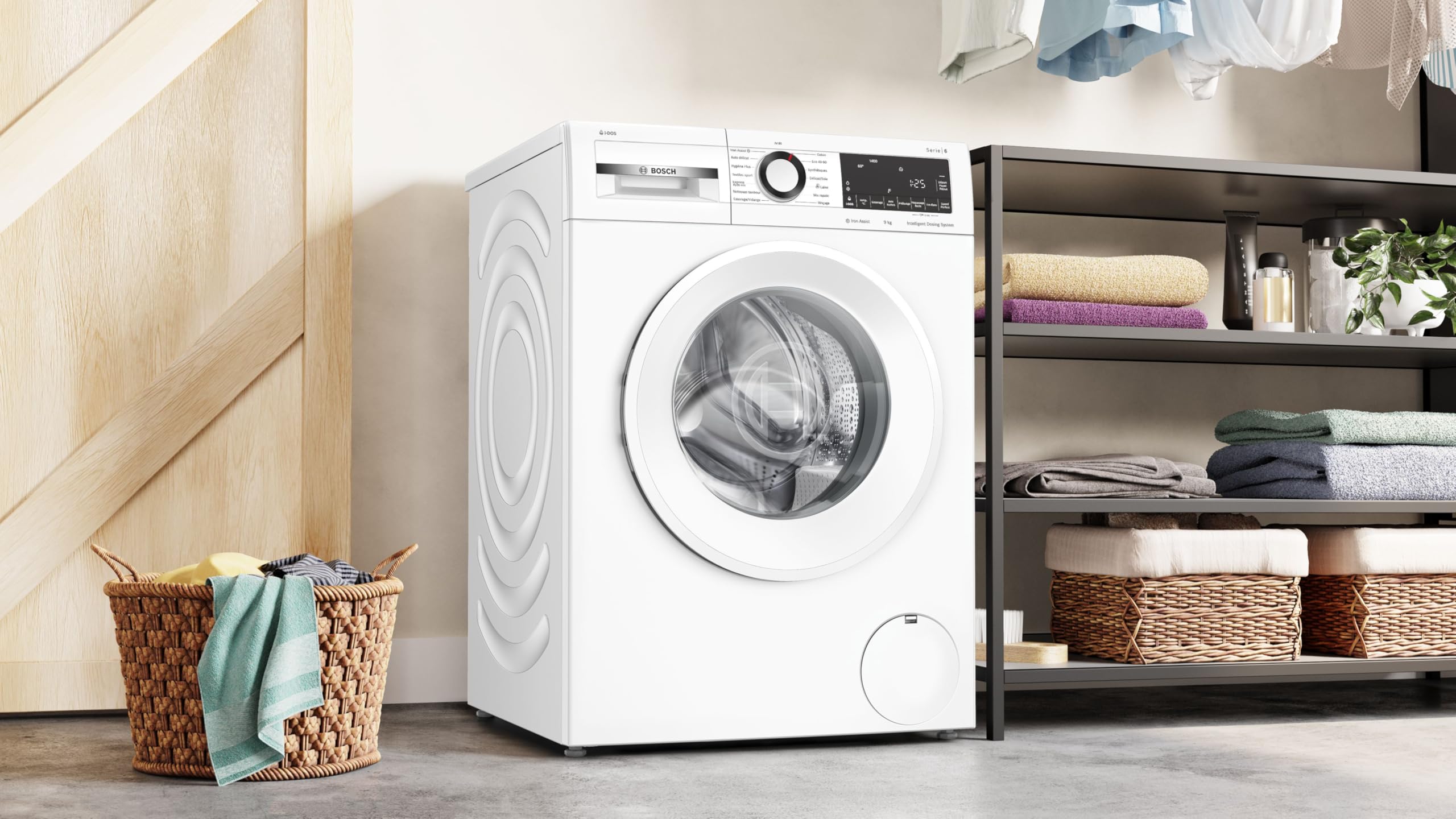 Lave-linge Série 6 Pose-libre, 9 kg, 1400 trs/min, Blanc